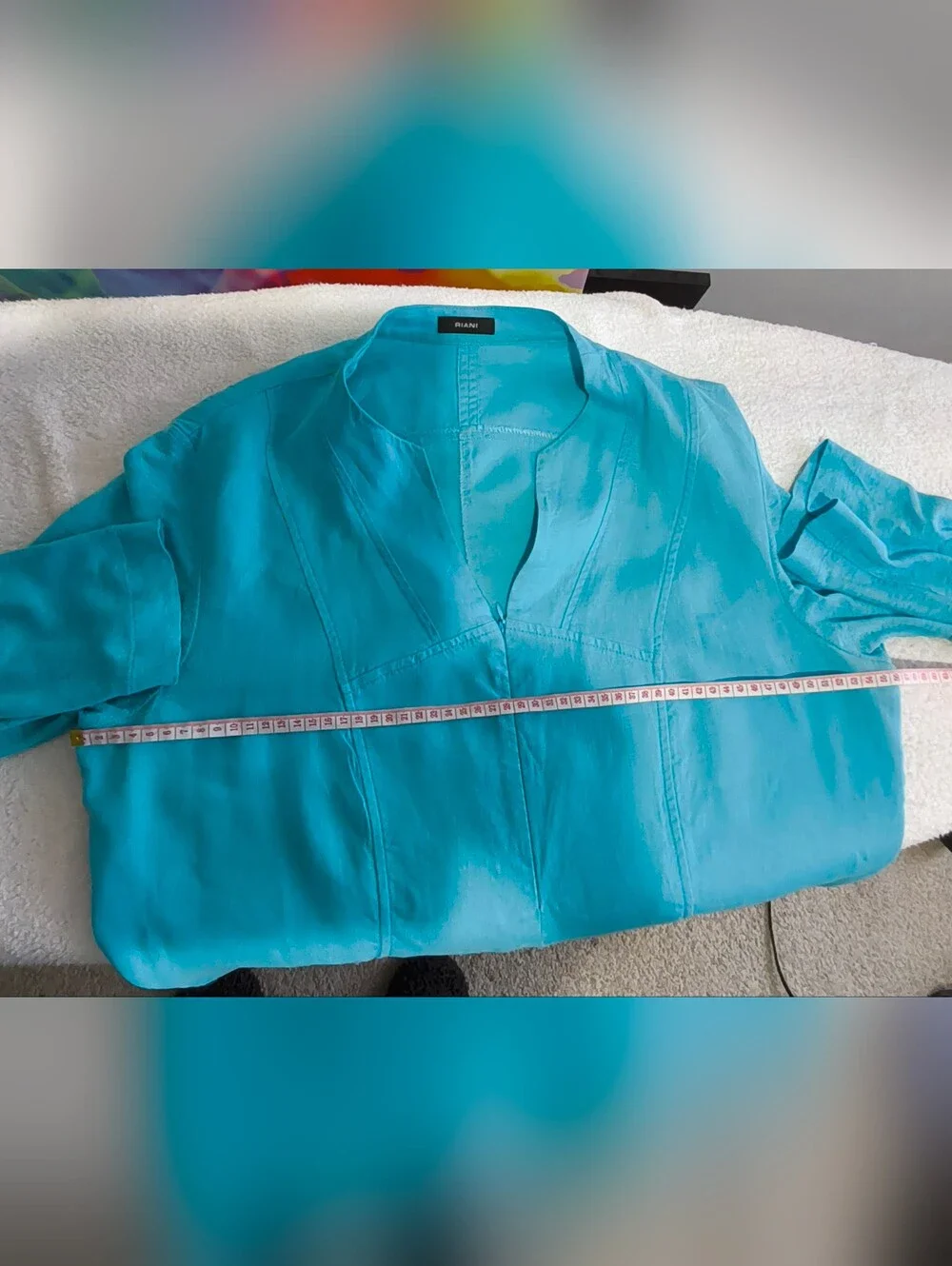 RIANI Bright Turquoise V-Neck Tunic with Pockets - Picture 10 of 15